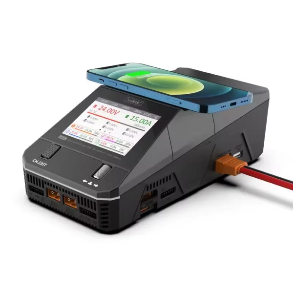 ToolkitRC Q6AC caricabatterie 1000W quattro canali LiHV batteria XT30 XT60 caricatore bilanciato ad alta efficienza per parti di droni RC